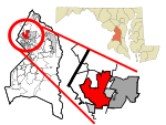 Prince George's County Maryland Incorporated and Unincorporated areas College Park Highlighted